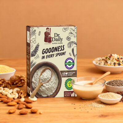 Dr. Daily Super Foods Nutrition Mix – 48 Natural Ingredients | 100% Vegan, No Added Sugar, Healthy Meal Replacement for All Ages