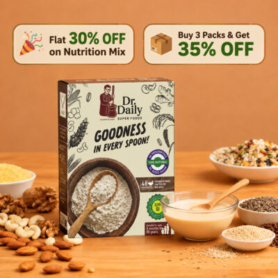 Dr. Daily Super Foods Nutrition Mix – 48 Natural Ingredients | 100% Vegan, No Added Sugar, Healthy Meal Replacement for All Ages